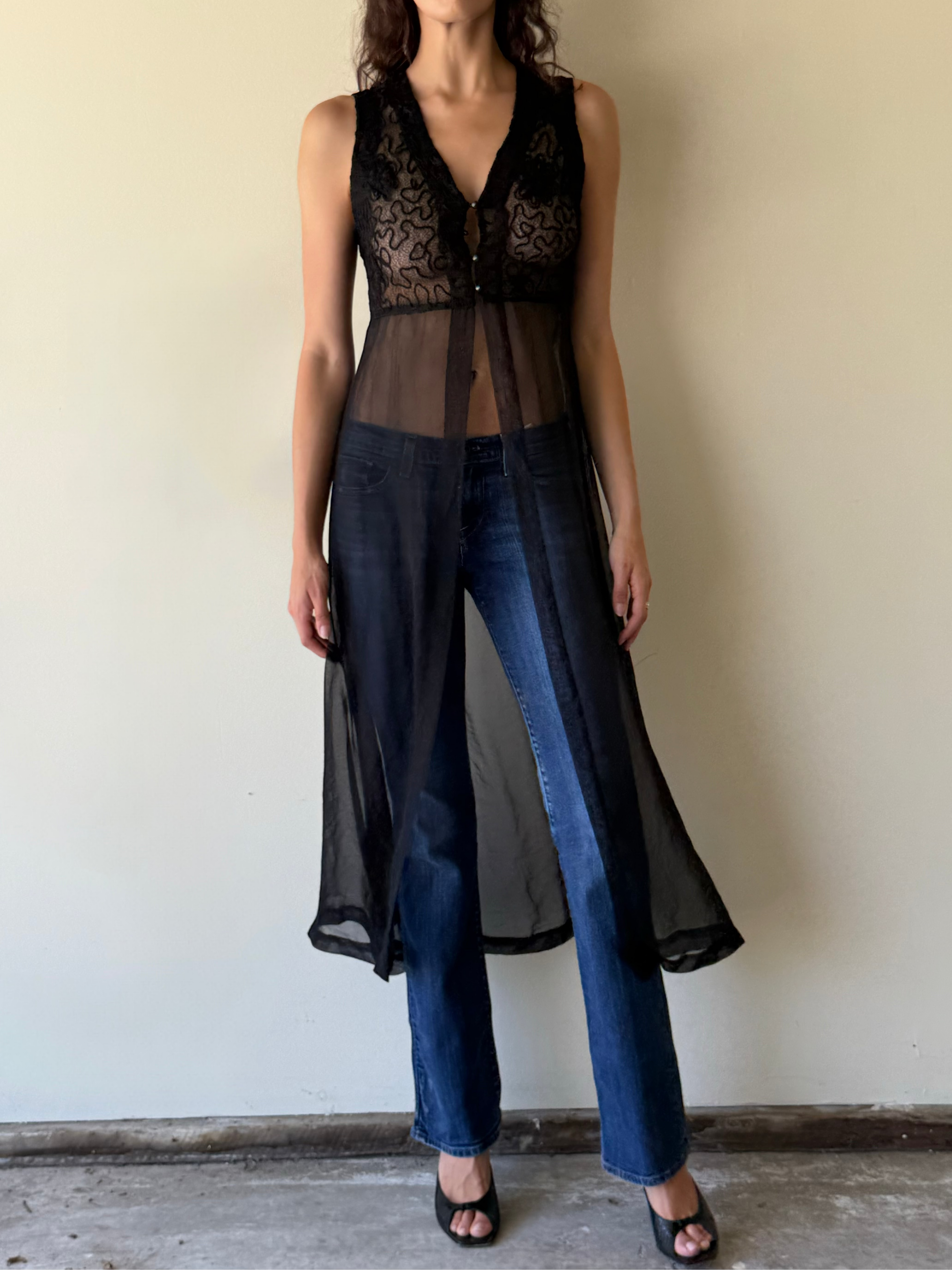 Vintage Ferrone Embroidered Duster