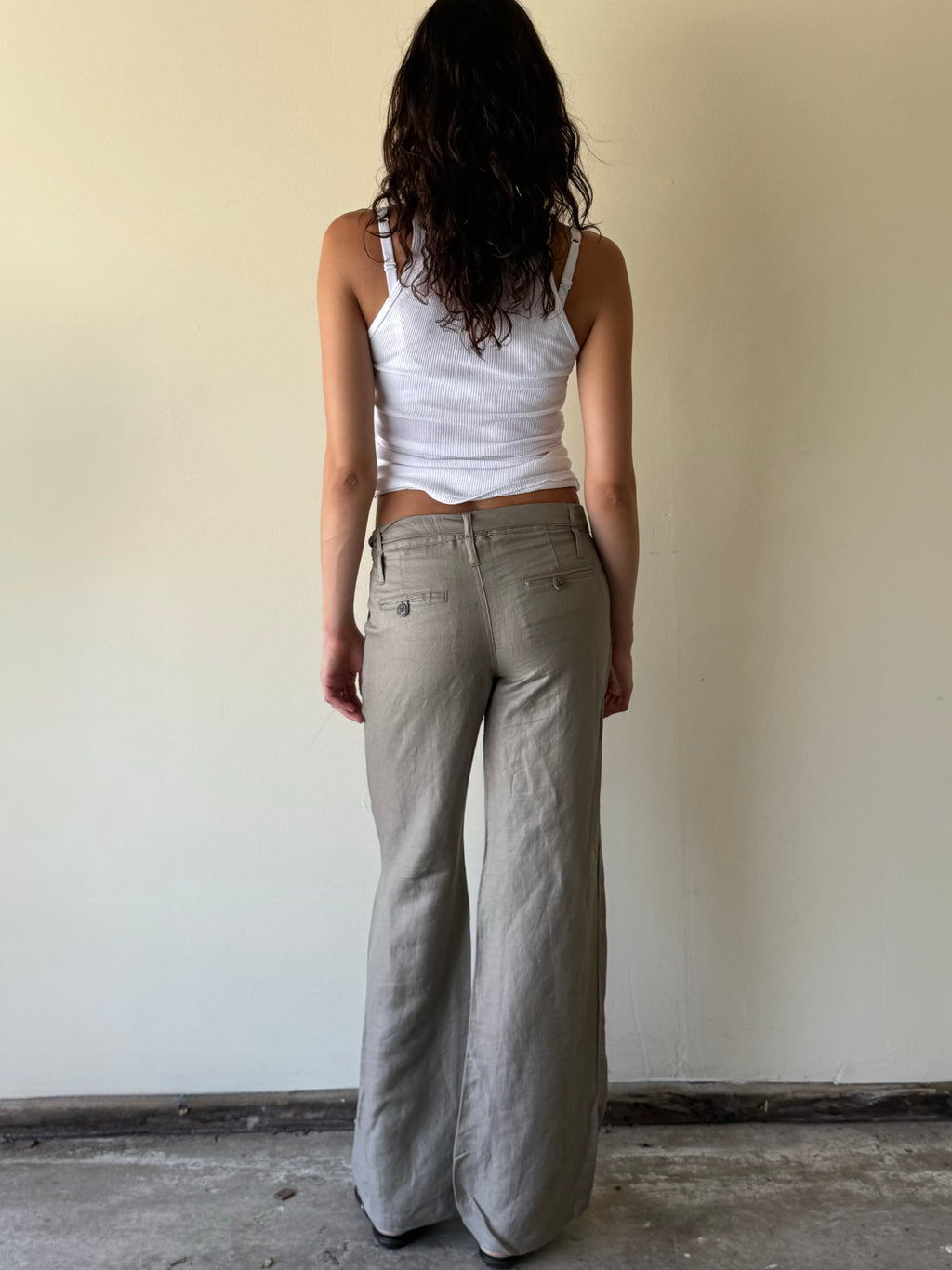 Linen Waist Tie Pants / 32"