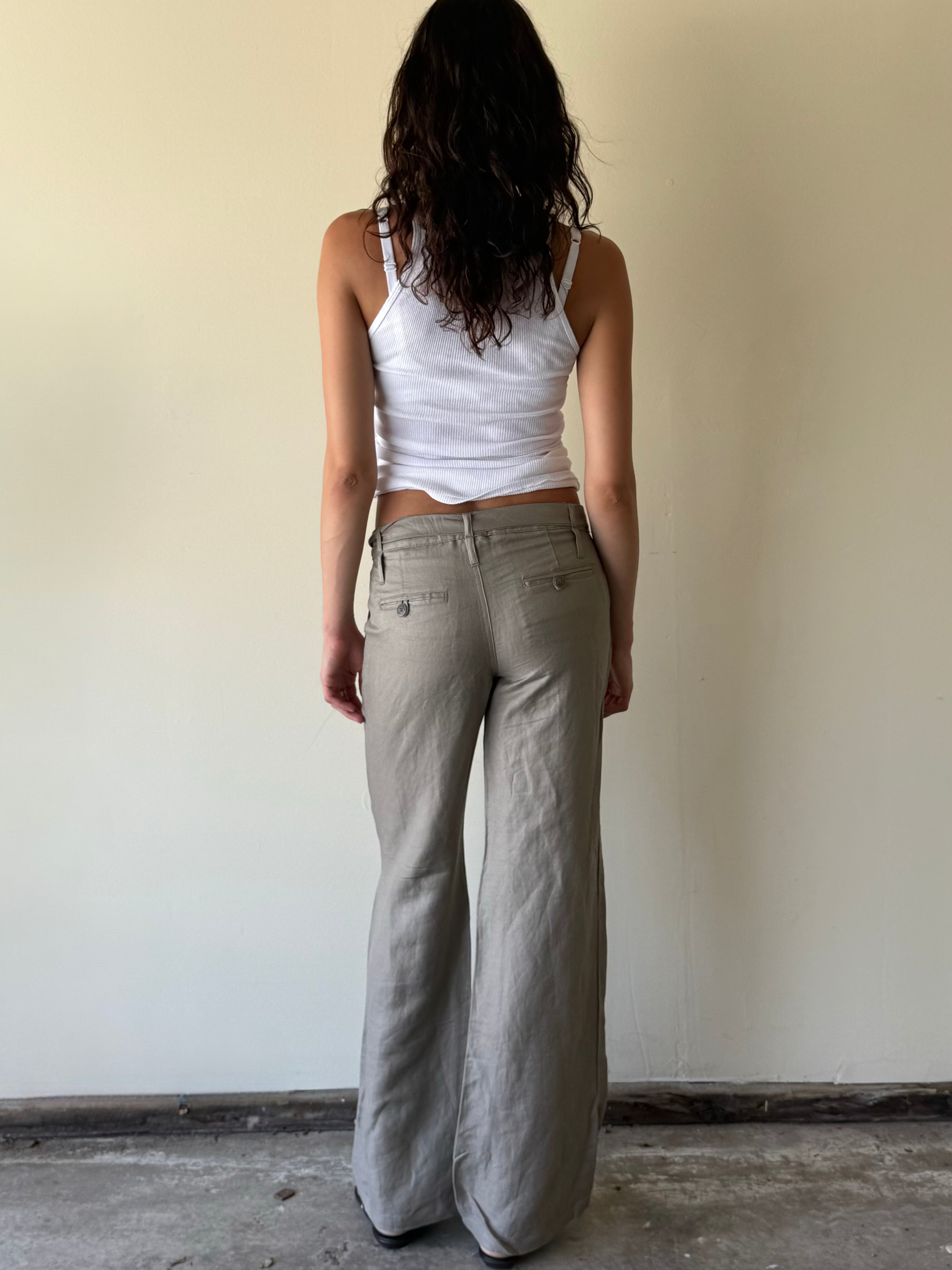 Linen Waist Tie Pants / 32"