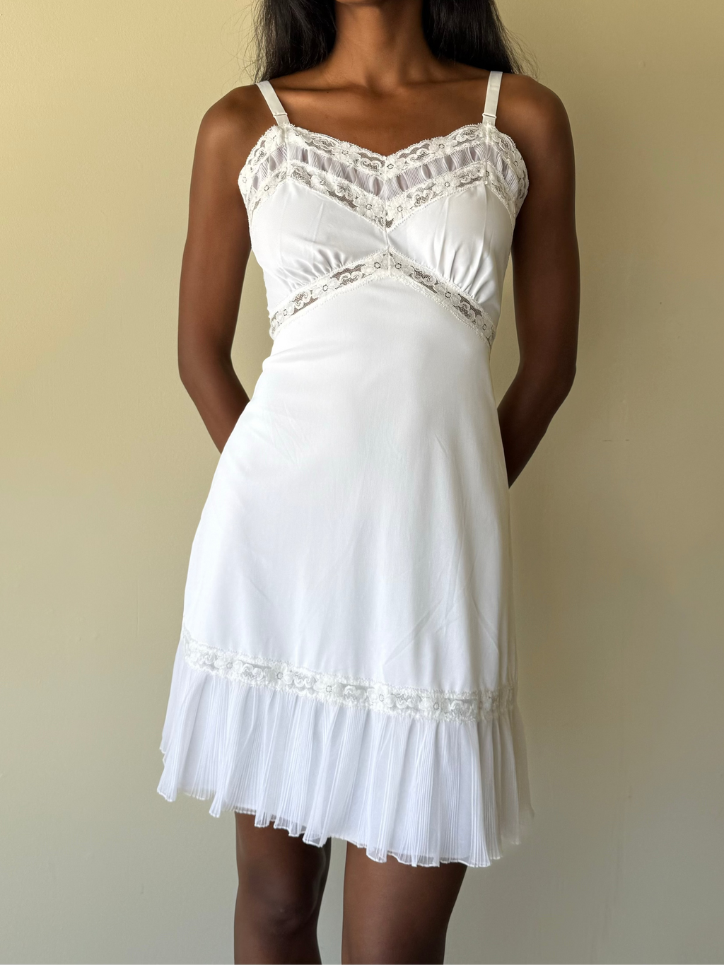 Vintage Lace Slip Dress / s