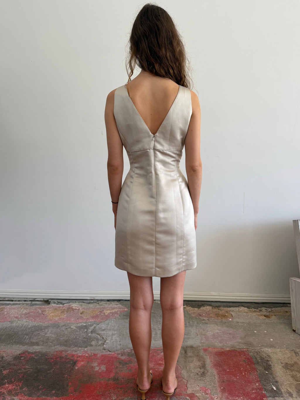 Satin Bow Dress / M