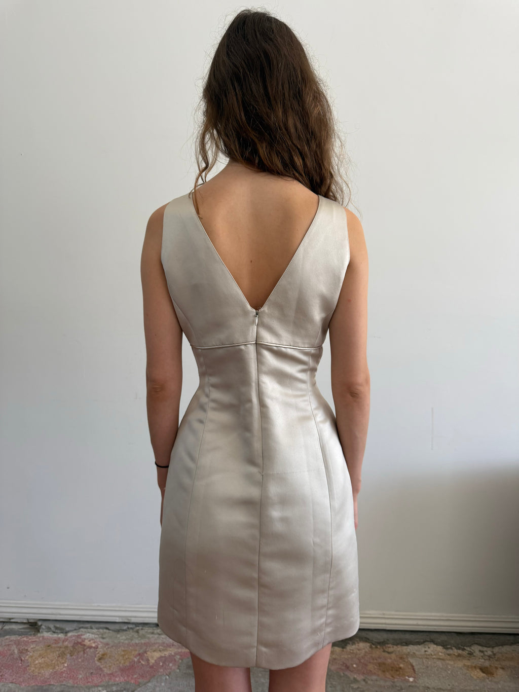 Satin Bow Dress / M