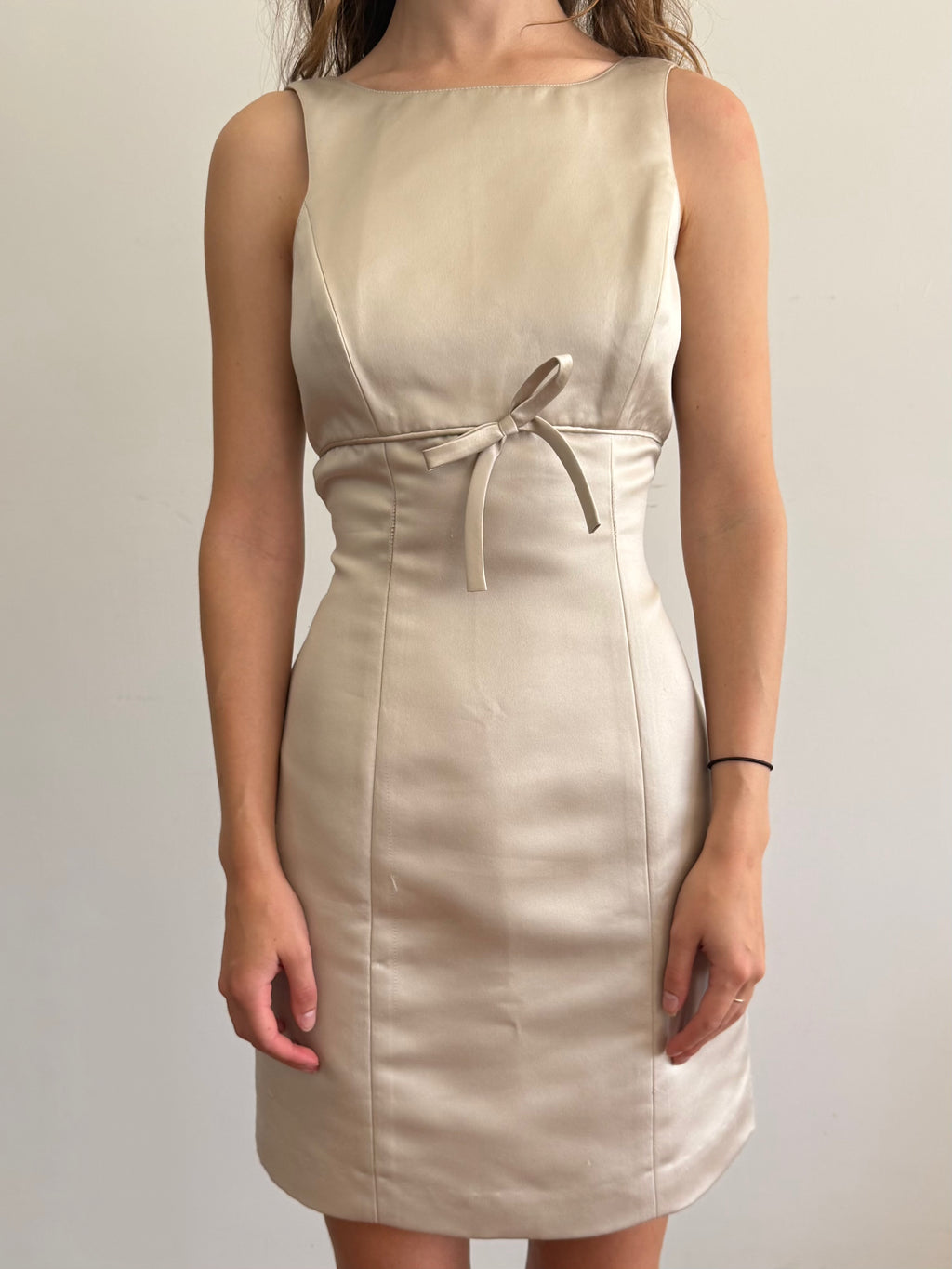 Satin Bow Dress / M