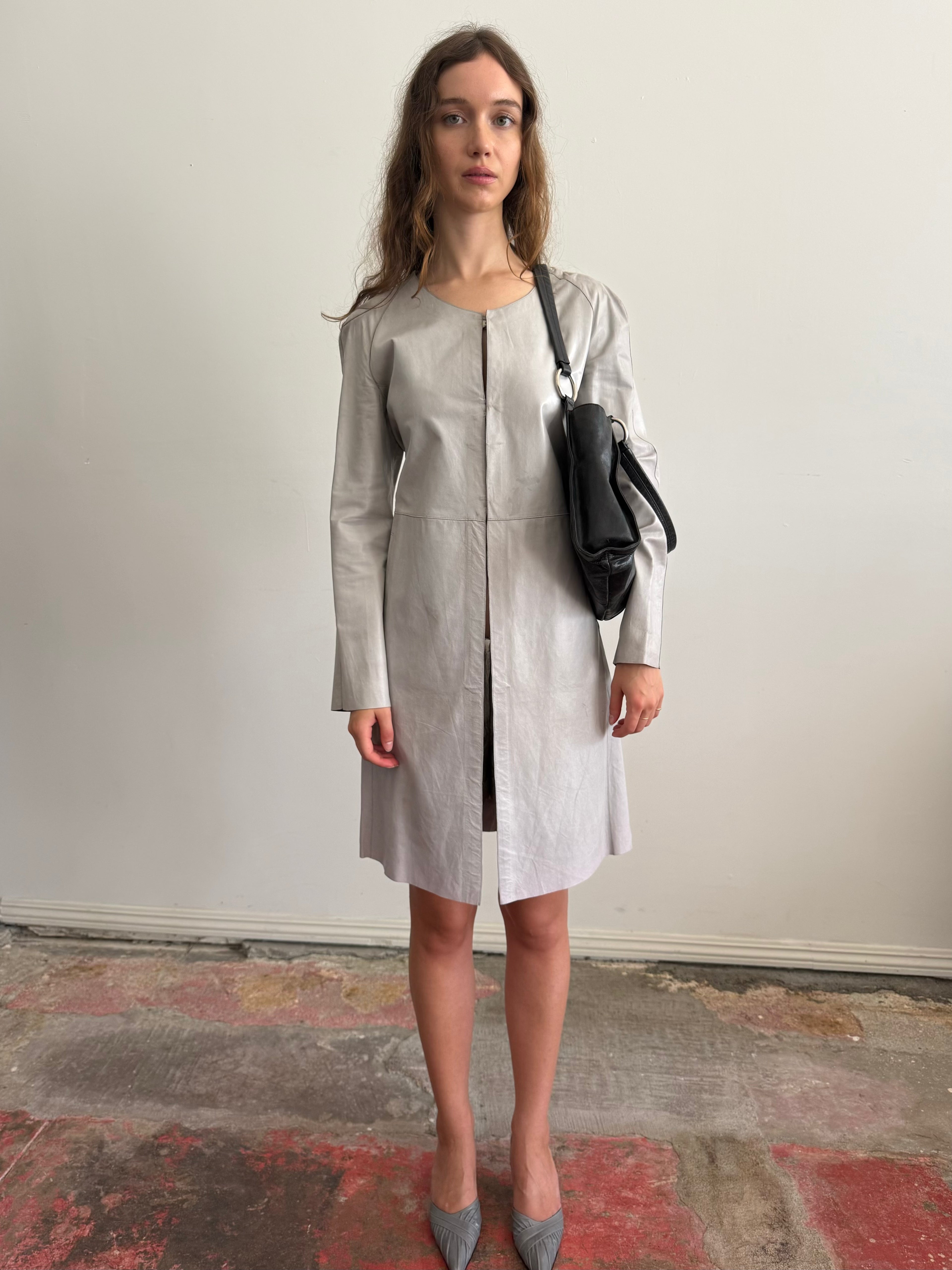Vintage Giorgio Armani Leather Trench / S