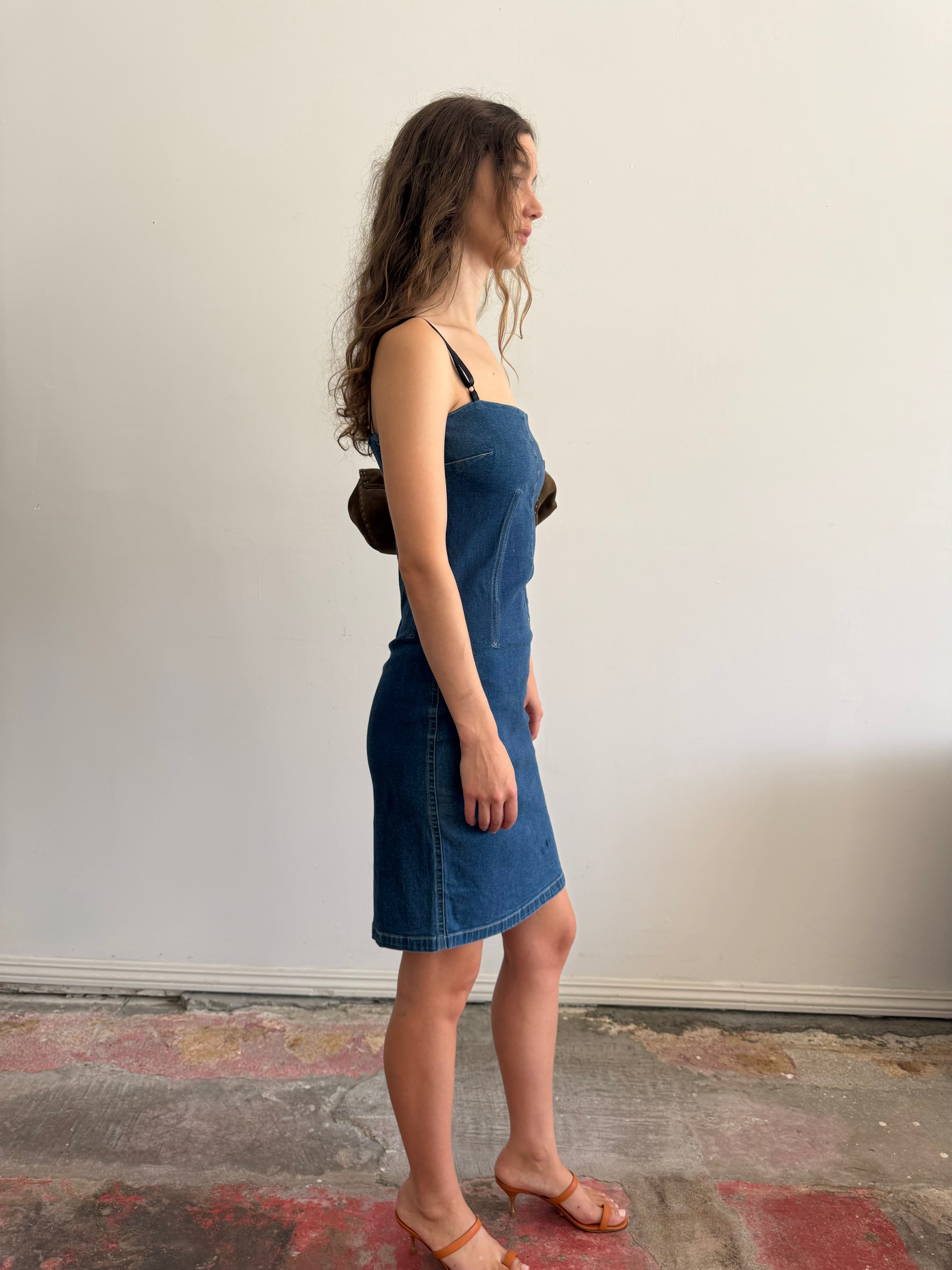 Denim Corset Midi Dress / 6