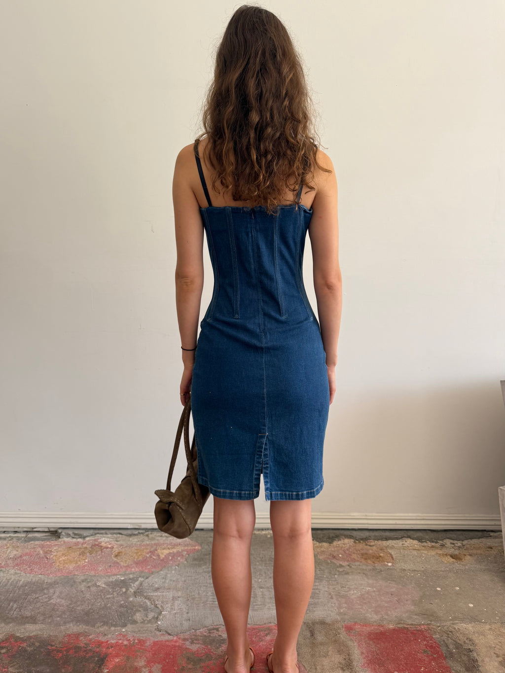 Denim Corset Midi Dress / 6