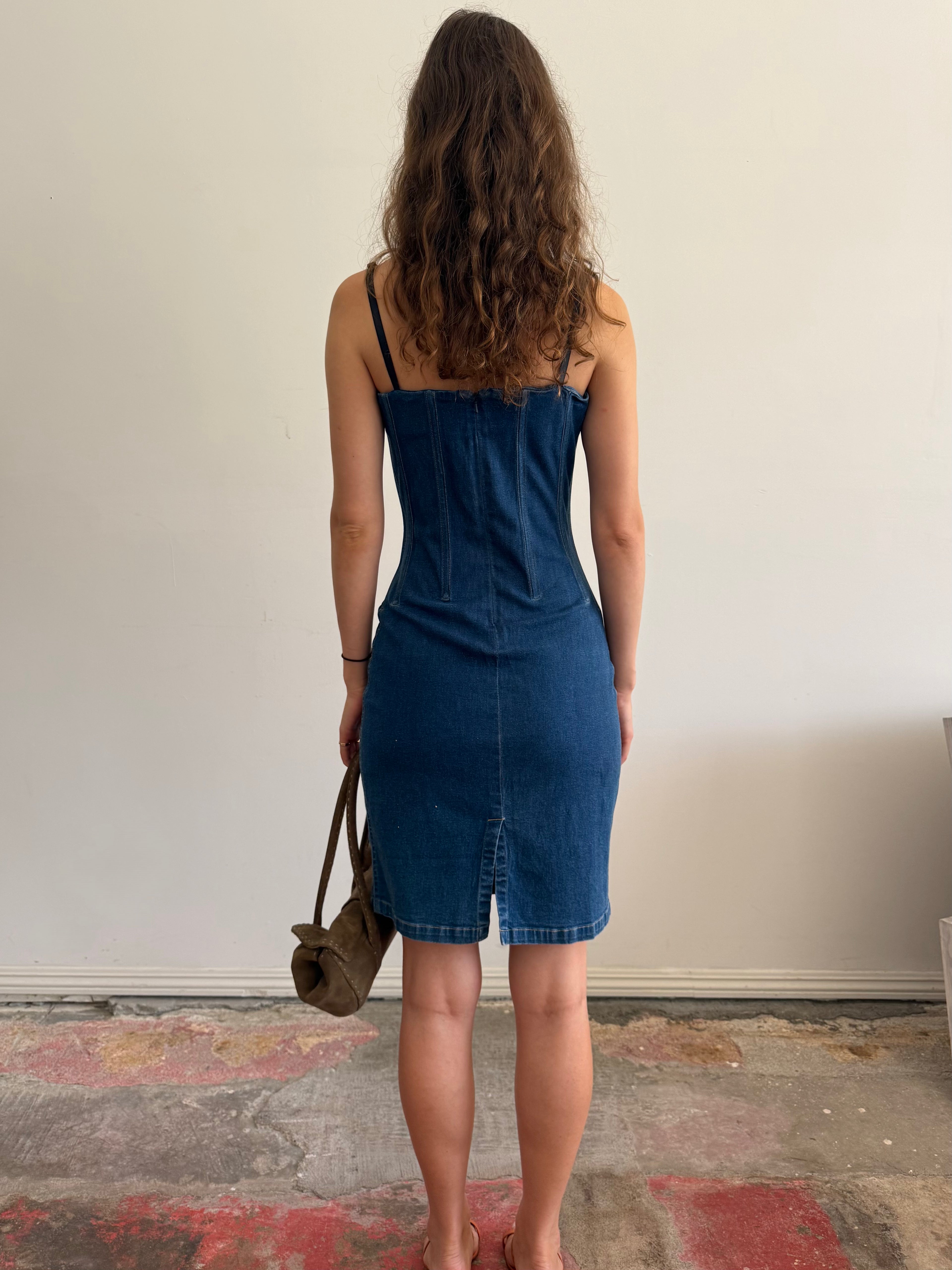 Denim Corset Midi Dress / 6