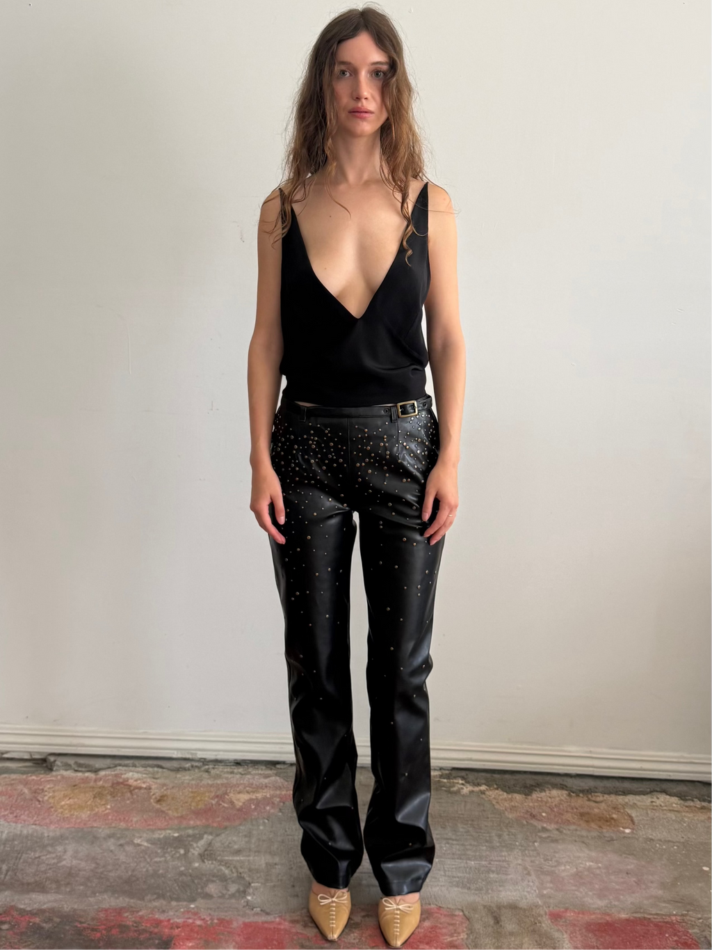 Studded Moschino Leather Pants