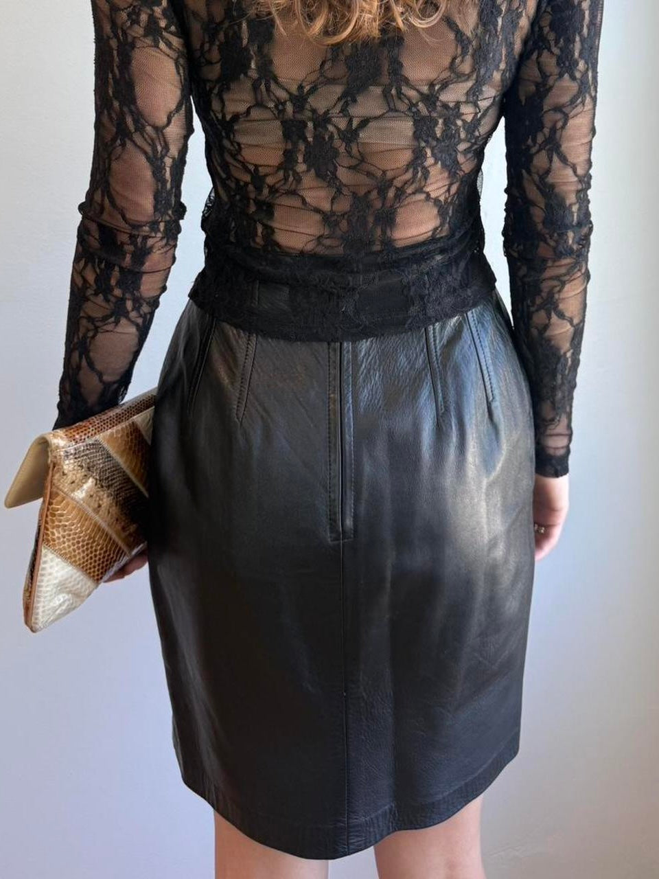 90s Ann Taylor Leather Skirt