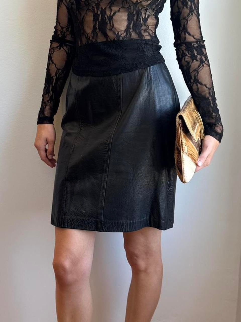 90s Ann Taylor Leather Skirt