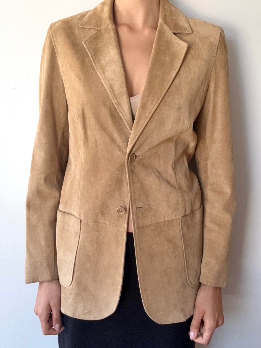 Vintage Suede Leather Blazer