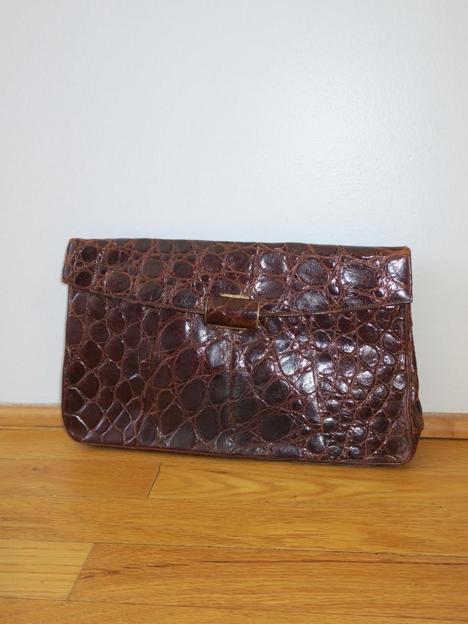Unsigned Vintage Croc Clutch