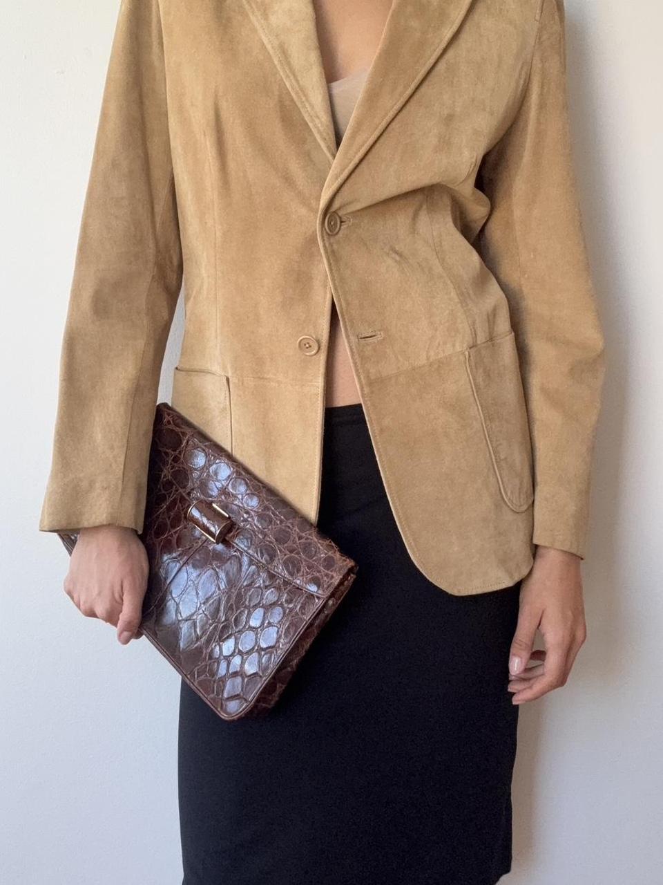 Unsigned Vintage Croc Clutch